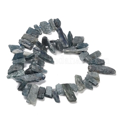 天然石カヤナイトビーズ連売り  ナゲット  トップ掘削  8~32x3.5~11x4~7mm  穴：1~1.2mm  約58~62個/連  15.35~15.75インチ（39~40cm）&nbsp;G-C253-04