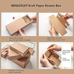 クラフト紙の折りたたみボックス  引き出しボックス  長方形  ブラック  17.2x10.2x4.2cm  16個/セット&nbsp;CON-BC0004-32D-B