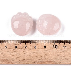 天然ローズクォーツの足跡置物  ホームオフィスのデスクトップ装飾用  25~25.5x22.5~23x12~13.5mm&nbsp;DJEW-N003-02I