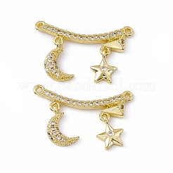 Brass Micro Pave Cubic Zirconia 2-Loop Pendants&nbsp;KK-E068-VC032