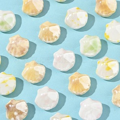 40Pcs 4 Colors Shell Shape Handmade Porcelain Beads&nbsp;PORC-YW0001-20