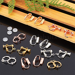 Brass Clip on Earring Findings&nbsp;KK-SC0001-36