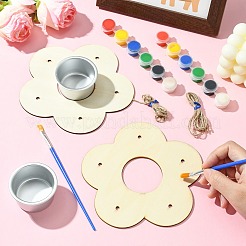 2セットフラワーDIY木製バードフィーダー  子供用屋外吊り下げ式鳥小屋クラフトキット  カラフル  147~165x28.5~156x2.5~16mm&nbsp;DIY-CJ0002-55