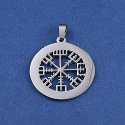 201 Stainless Steel Norse Viking Compass Amulet Pendants&nbsp;STAS-WH0029-32B-1