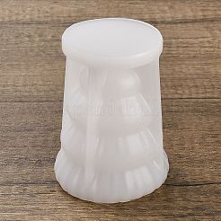 クリスマスツリーDIYシリコーン香り付きキャンドルモールド  折り紙スタイル  ホワイト  91x70mm  内径：48mm&nbsp;DIY-K064-01D