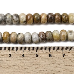 天然石クレイジーアゲートビーズ連売り  ロンデル  8.5x5.5mm  穴：1mm  約73個/連  15.35''（39センチメートル）&nbsp;G-A280-A30-02