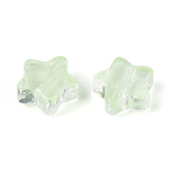 模造ヒスイのガラスビーズ  スター  淡緑色  8x8x4mm  穴：0.9~1mm  約1950~2000個/袋&nbsp;GLAA-T025-30J