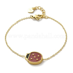 304 Stainless Steel Cable Chain Charm Bracelets for Women&nbsp;BJEW-U024-02G-02
