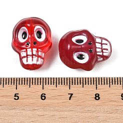 Printed Baking Paint Transparent & Opaque Glass Beads&nbsp;GL-CBA4370-12