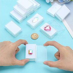 長方形 PS プラスチック ルース ダイヤモンド 宝石 収納ボックス  スポンジで  ホワイト  3.7x5.7x1.5cm&nbsp;CON-WH0095-140B-01