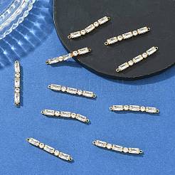 SHEGRACE Brass Pave Clear Cubic Zirconia Connector Charms&nbsp;XGRQ3P965-641G