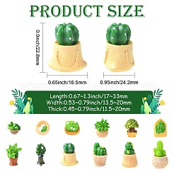 48個 12スタイル 樹脂製盆栽ディスプレイ装飾品  ミニチュア ランドス ケープ ガーデン装飾アクセサリー  混合図形  17~33x13.5~20x11.5~20mm&nbsp;DJEW-CJZ0001-001