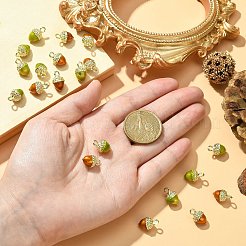 10本2色合金エナメルチャーム  ゴールドカラー  松ぼっくりチャーム  ミックスカラー  14~14.5x8mm  穴：2~2.4mm  5個/カラー&nbsp;ENAM-CJ0005-61