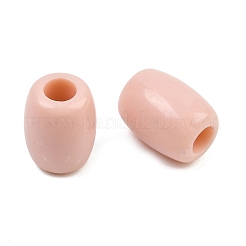 オペークアクリルヨーロピアンビーズ  大穴ビーズ  バレル  ミスティローズ  12x9mm  穴：4mm  約780個/500g&nbsp;AC-CBA1794-03A