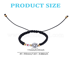 1Pc Sport Theme Acylic & Alloy Braided Bead Bracelets&nbsp;BJEW-LP0003-23D