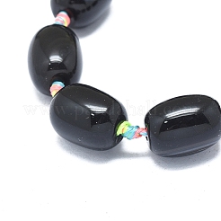 Natural Black Agate Beads Strands&nbsp;G-L544-063B-01