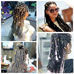アイロンヘアコイルカフス270個  ミックスシェイプドレッドカフコイル  ゴールドカラー  7mm&nbsp;X1-AJEW-SZC0021-03G