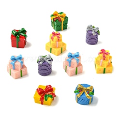 21Pcs 7 Styles Christmas Resin Gift Box Ornaments&nbsp;AJEW-CJ0001-81