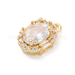 Brass Micro Pave Clear Cubic Zirconia Pendants&nbsp;LS-KK-Z084-09G-01