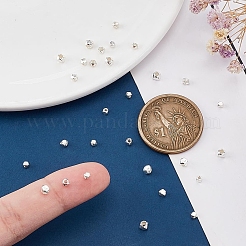 30個、3つのスタイル、925つのスターリングシルバースペーサービーズ  ポリゴン  銀  2~3x2~3x2~3mm  穴：0.8~1.4mm  10個/スタイル&nbsp;STER-PH0002-51