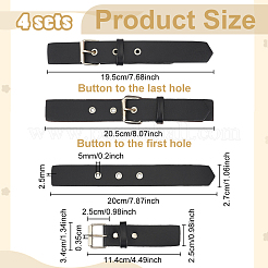Puイミテーションレザーバックル  合金と鉄の発見  ブラック  200~205mm&nbsp;BUTT-WH0027-46P-02