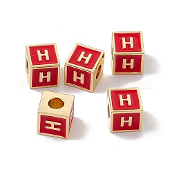Rack Plating Brass Enamel Beads&nbsp;KK-B060-04G-03H