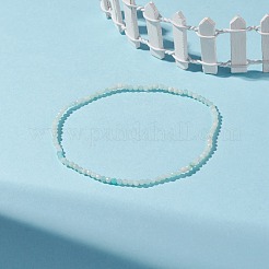 天然アマゾナイト ビーズ ストレッチ ブレスレット  女性のためのアクセサリー用原石のアクセサリー  ワイド：2mm  内径：2-1/4インチ（5.7cm）&nbsp;BJEW-JB08484-03