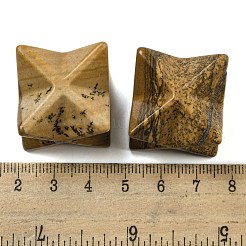 天然ピクチャージャスパービーズ  穴なし/ドリルなし  メルカバスター  25x25x25mm&nbsp;G-A206-01B-56