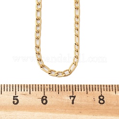 304ステンレススチールフィガロチェーンネックレス  カニカン付き  ゴールドカラー  17.7インチ（45cm）  2mm&nbsp;LS-STAS-F034-03G