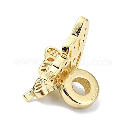 Rack Plating Brass Micro Pave Clear Cubic Zirconia Beads&nbsp;KK-U014-09G