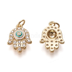 Brass Micro Pave Clear Cubic Zirconia Pendants&nbsp;ZIRC-L098-002G