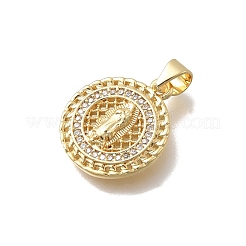 Brass Micro Pave Cubic Zirconia Pendants&nbsp;KK-D431-039G