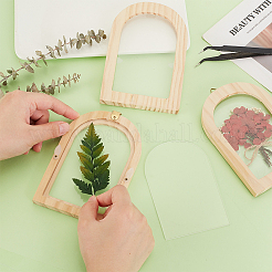 芸術工芸品用の未完成の木製アーチ型額縁  DIY ペイント プロジェクト スタンドまたは壁掛け  砂茶色  160x100x8.5mm&nbsp;AJEW-WH0270-417