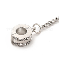 Rack Plating Alloy Crystal Rhinestone European Safety Chains&nbsp;PALLOY-P289-18P