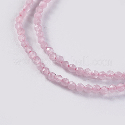 ガラスビーズ連売り  多面カット  ラウンド  ピンク  2x2mm  穴：0.4mm  約193~197個/連  14.17インチ〜15.51インチ（36~39.4cm）&nbsp;X-EGLA-E057-02A-08