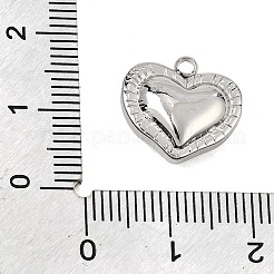 304ステンレススチールチャーム  ハートチャーム  ステンレス鋼色  14x15x5.5mm  穴：1.8mm&nbsp;SA-CBAA1A1-05P