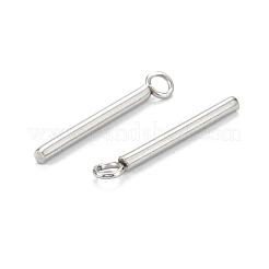 変色しにくい304ステンレススチールペンダント  コラム  ステンレス鋼色  18x3x1.5mm  穴：1.8mm&nbsp;STAS-Z034-20-20C-P
