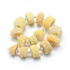 Natural Druzy Quartz Crystal Beads Strands&nbsp;G-F582-B11