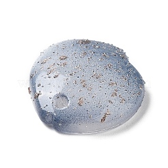 ツートングラスペンダント  牡丹の花びらのチャーム  コーンフラワーブルー  17x17x5mm  穴：1.6mm&nbsp;GLAA-A011-19B