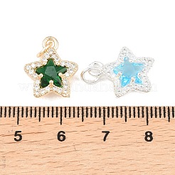 Brass Micro Pave Cubic Zirconia Pendants&nbsp;KK-K421-01
