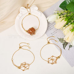 5Pcs Adjustable Braided Brass Macrame Pouch Cable Chain Slider Bracelet Making&nbsp;BJEW-BBC0001-17A