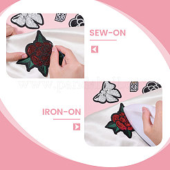 12Pcs 11 Styles Flower Computerized Embroidery Iron on/Sew on Patches&nbsp;PATC-CA0001-34