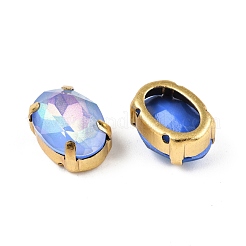 Aurora(jm) ラインストーンを縫い付ける  ファセットガラスラインストーン  マルチ連リンク  ゴールデントーンの真鍮のセッティング  オーバル  サファイア  14x10x7mm  穴：1mm&nbsp;RGLA-B002-08A-206JM