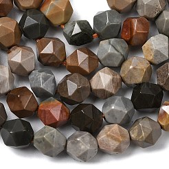 天然ピカソジャスパービーズ連売り  スターカットラウンドビーズ  多面カット  7~8x7~8x7~8mm  穴：1mm  約46~47個/連  14.72''~15''（37.4~38.1センチメートル）&nbsp;G-Z119-A25-02