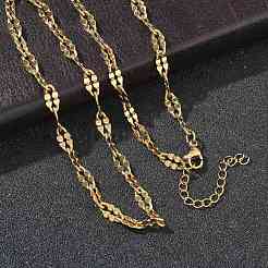 2.5MM 304 Stainless Steel Dapped Chain Necklaces&nbsp;NJEW-D328-03G-03