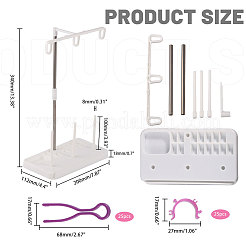 2 Sets Plastic & Stainless Steel & Iron Adjustable Embroidery Floss Bobbin Rack&nbsp;DIY-FG0004-83