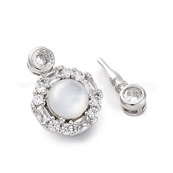 Brass Micro Pave Clear Cubic Zirconia Box Clasps&nbsp;KK-P291-28P