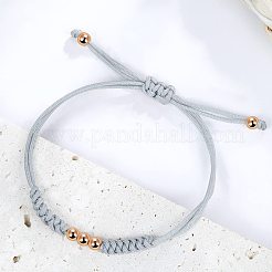 スタイリッシュなユニセックスの丸型真鍮ビーズ編みブレスレット  調整可能コードブレスレット  ゲインボロ  11.02インチ（28cm）&nbsp;OJ1564-5