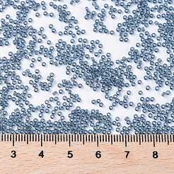 MIYUKIラウンドロカイユビーズ  日本製シードビーズ  （rr2411)透明モンタナブルー  15/0  1.5mm  穴：0.7mm  約5555PCS /ボトル  10 G /ボトル&nbsp;SEED-JP0010-RR2411