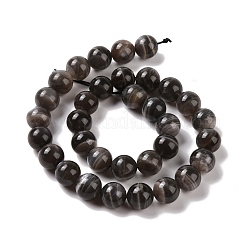Natural Black Moonstone Beads Strands&nbsp;G-J157-12mm-05